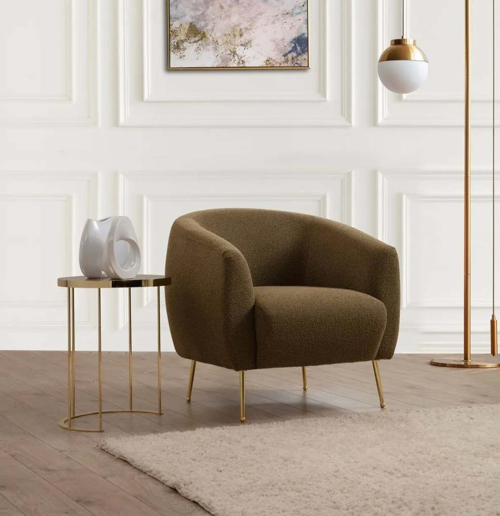 Moderné kreslo Esessy, 70 x 82 cm - khaki