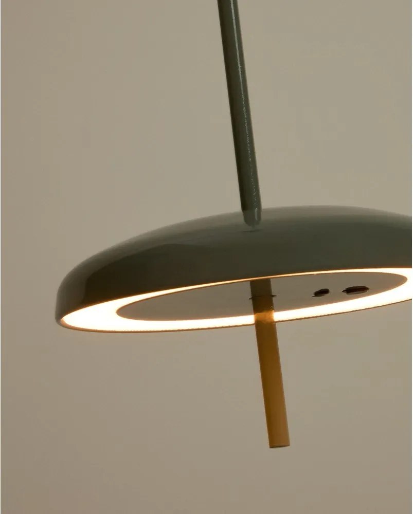 Svetlozelené LED stmievateľné závesné svetlo s kovovým tienidlom Porte – Kave Home