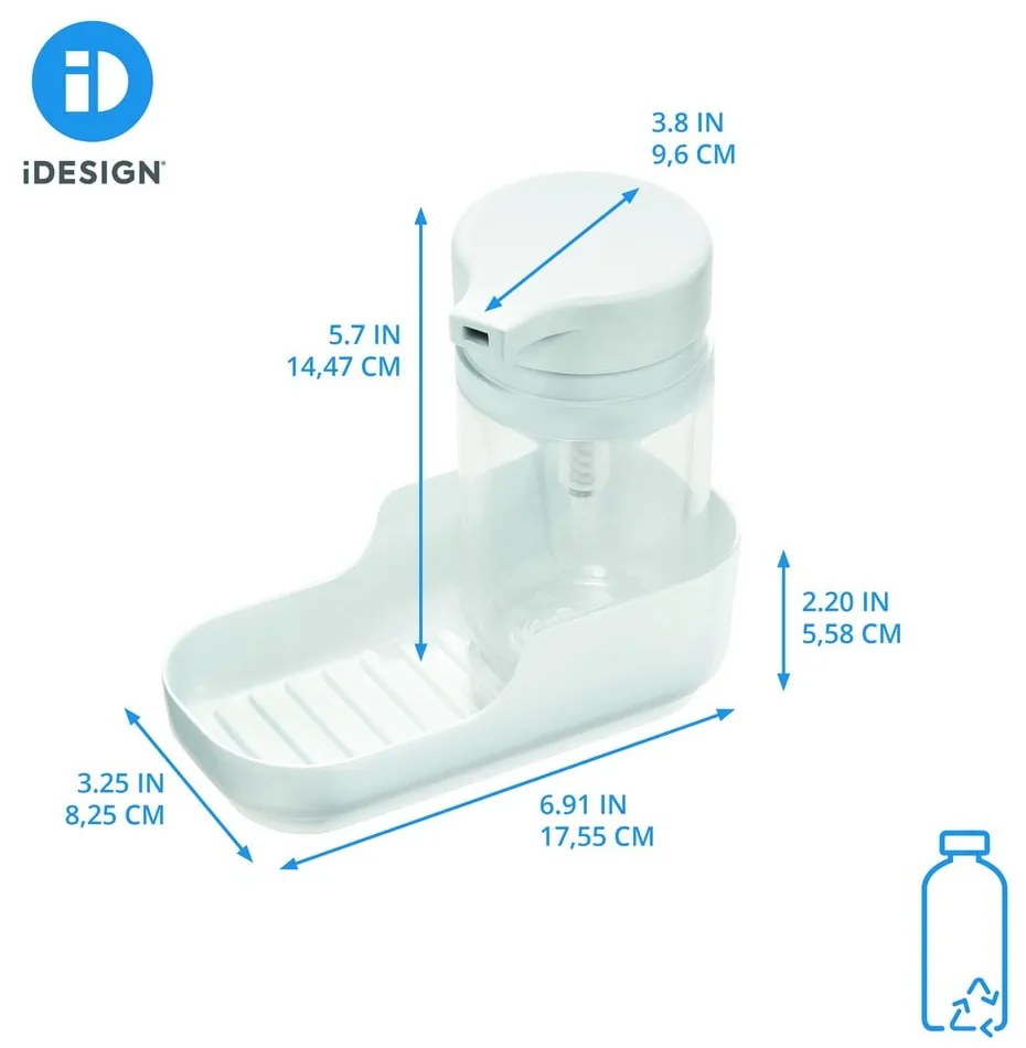 Biely stojan na umývacie prostriedky z recyklovaného plastu Eco System – iDesign