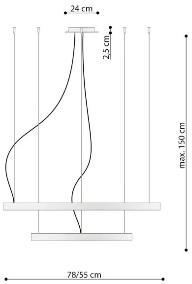 Thoro TH.268 - LED Luster na lanku RIO LED/80W/230V CRI95 4000K zlatá