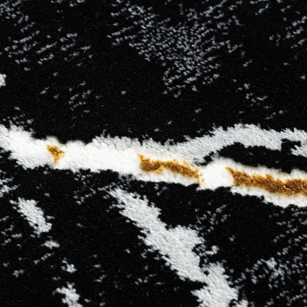 Dywany Łuszczów, Kusový koberec Allure 1963 black/gold, 280x370, čierna, kancelária