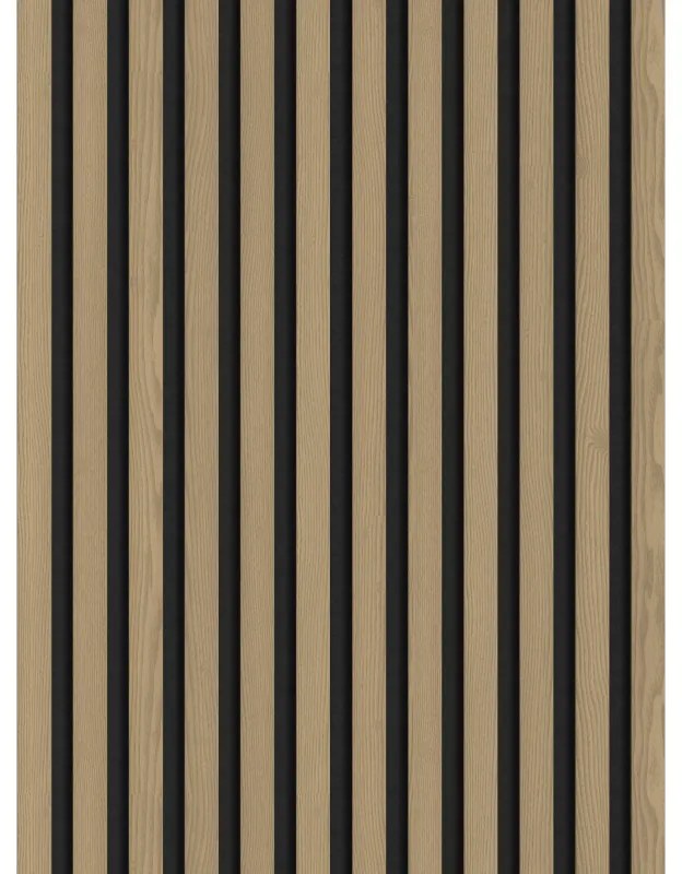 Mexen Lam-F, akustické stenové lamely 275 × 30 cm, plstený podklad 8 mm, technická dyha, dub ušľachtilý, S105-275307-3015-004