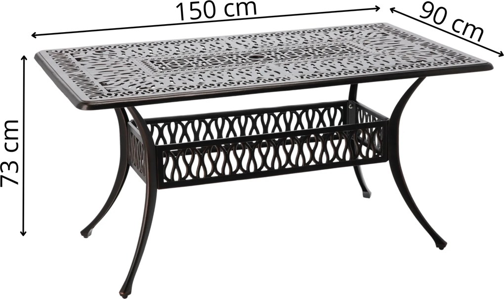 Zahradní stůl Hastings 150 cm antický bronz