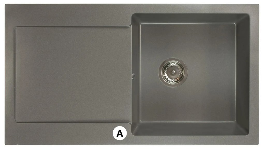 Kuchynský drez Adaxa (čierna + textúra) (s 1 otvorom pre batériu) (L). Vlastná spoľahlivá doprava až k Vám domov. 1066144