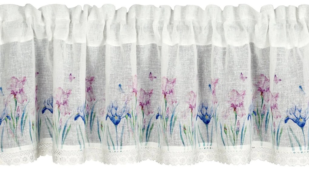 KRÁTKA ZÁCLONA NA PÁSKE DOLOREZ 150X30 CM KVETY