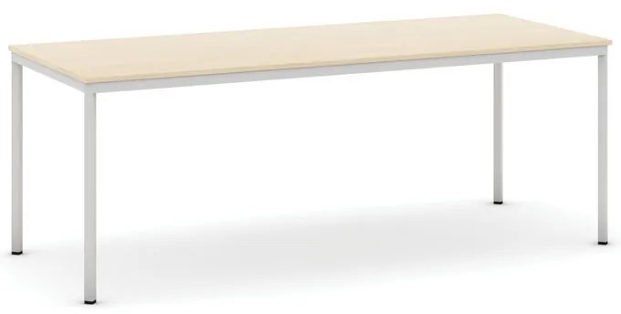 Stôl jedálenský, 2000 x 800 mm, sivá podnož, breza