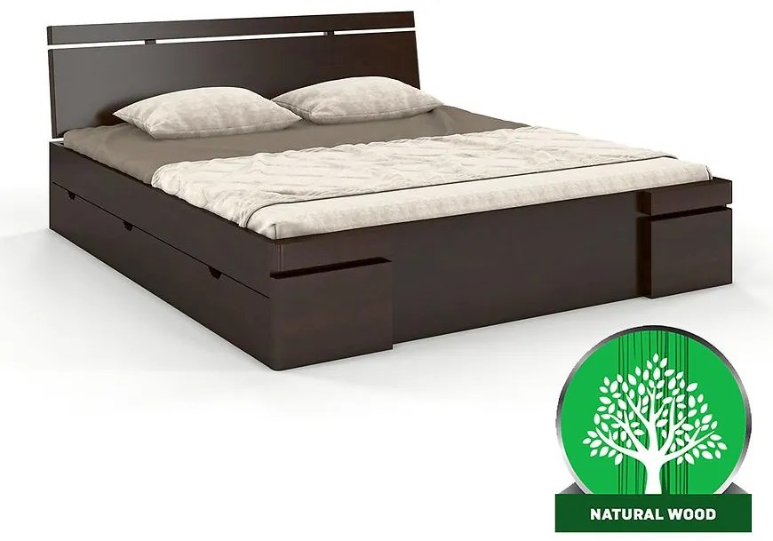 Posteľ borovicová Skandica Sparta maxi+zásuvka 180X200 palisander