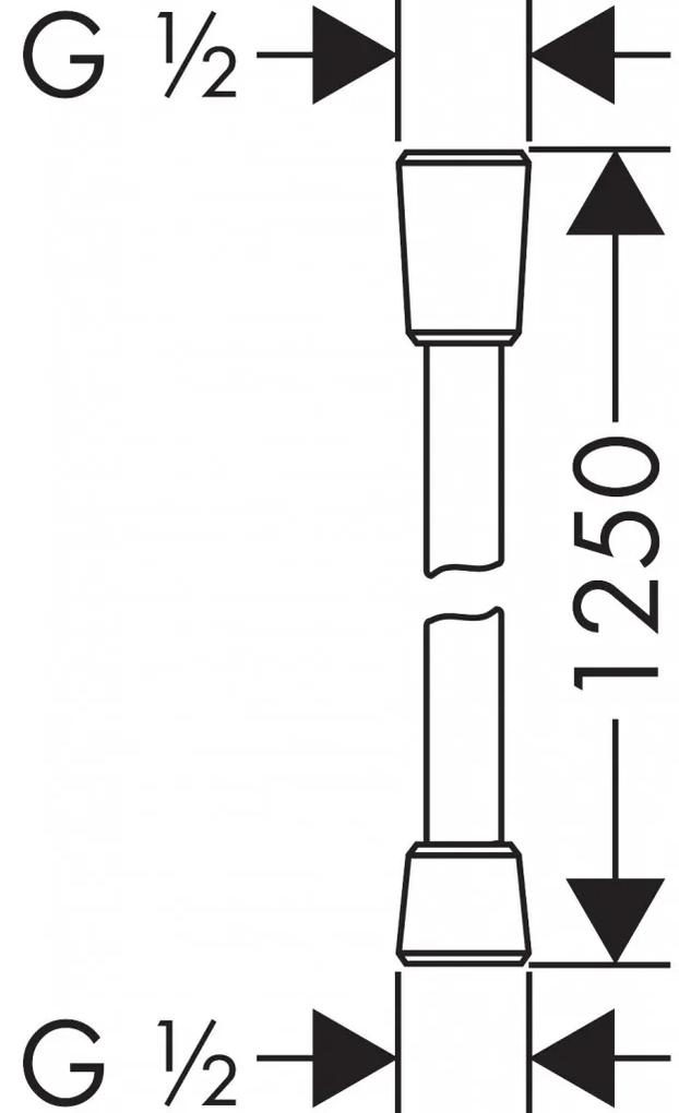 Hansgrohe Isiflex - Sprchová hadica 1250 mm, kartáčovaný čierny chróm 28272340