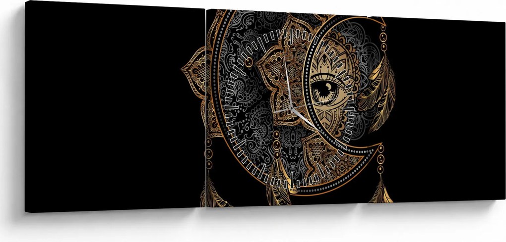 Obraz - Magické oko (s hodinami) (90x30 cm)