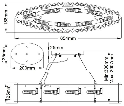 Kichler KL-CRYSTAL-SKYE-ISLE-LED Kúpeľňový luster CRYSTAL SKYE 8xG9/3W/230V IP44
