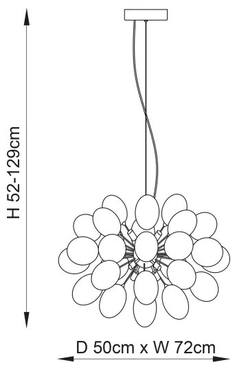 Endon 80124 - Luster na lanku INFINITY 8xG9/28W/230V čierna/dymová