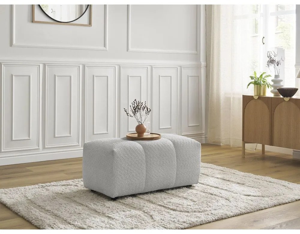 Svetlosivá podnožka z textílie buklé Roxelane – Bobochic Paris