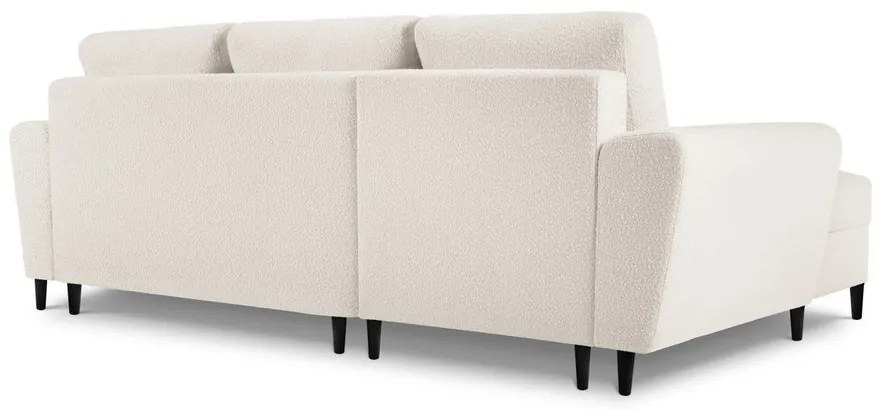 Béžová rozkladacia/s úložným priestorom rohová pohovka z textílie buklé (ľavý roh/s leňoškou) Kyoto – Cosmopolitan Design