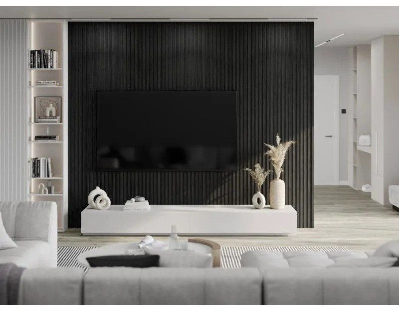 Mexen Lam-B, akustické stenové lamely 275 × 30 cm, HDF doska 4 mm, technická dyha, dub čierny striebristý, S100-275307-3015-025