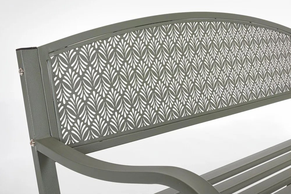 Kaki kovová záhradná lavica Lizette – Bizzotto