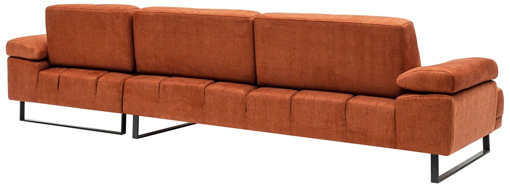 Rohová pohovka Mustang s pohyblivým operadlom 314 cm, pravá, oranžová