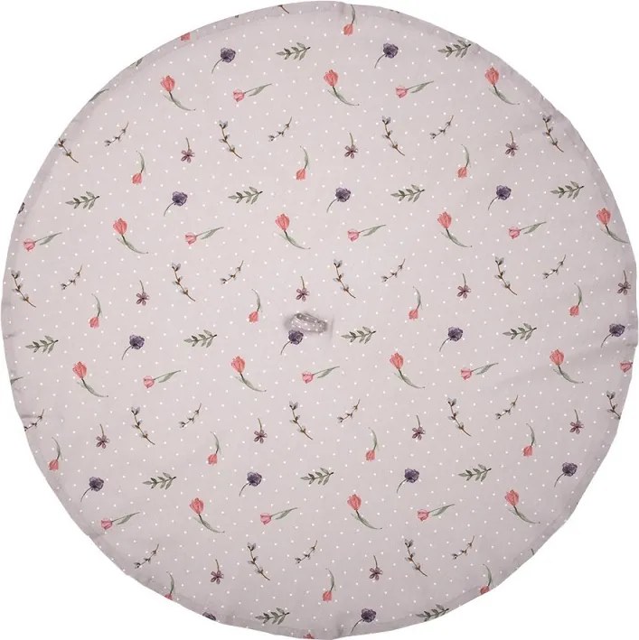Béžová bavlnená okrúhla utierka Happy Bunny - Ø 80 cm