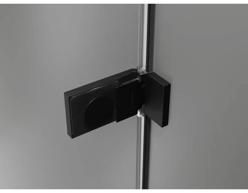 Mexen Lunar-F Duo, skladací sprchový kút 95 x 80 cm, 6mm číre sklo, čierny profil, 836-095L-080P-70-00