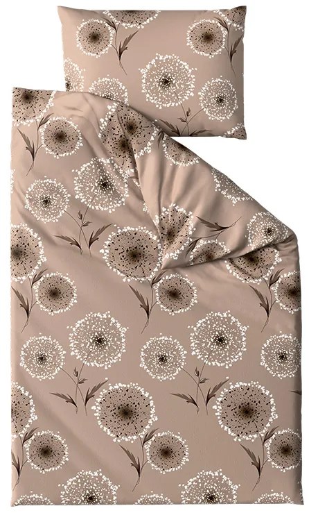 Sada mikroplyšových obliečok PAMPELINO svetlohnedé + obliečka mikroplyš SOFT 90x200 cm biele, jednolôžko