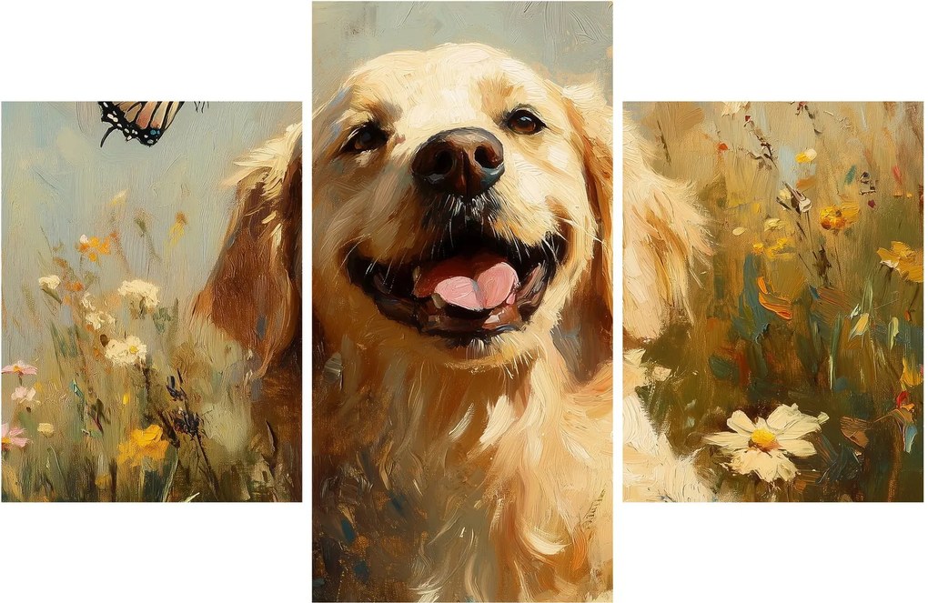 Obraz - Šťastný psík (90x60 cm)