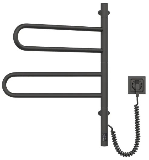 Elektrický otočný sušiak na uteráky FOUETTE 128W/230V 64,6 cm IP44 čierny