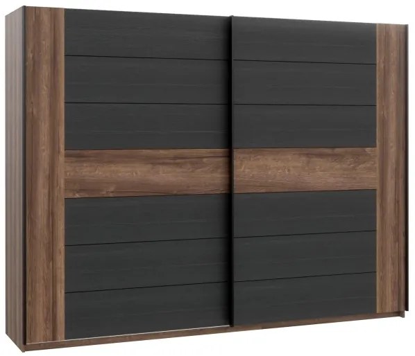 Sconto Šatníková skriňa BELLEVUE ušľachtilý dub/dub čierny
