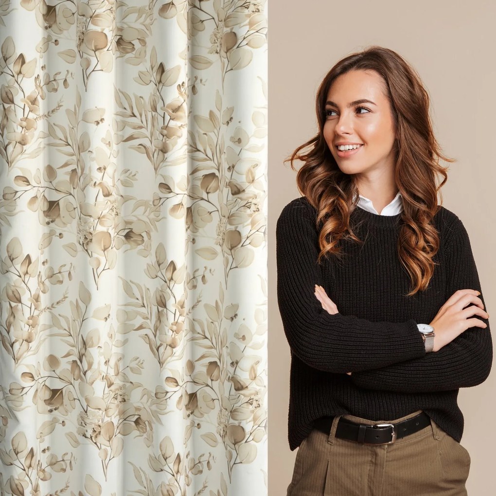 ZÁVES NA KRÚŽKOCH OLENI 140X250 CM LISTY