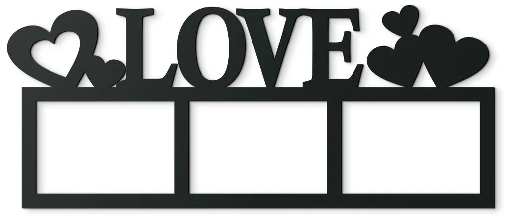 drevko Fotorámik so srdiečkami Love Farba dekorácie: Čierna