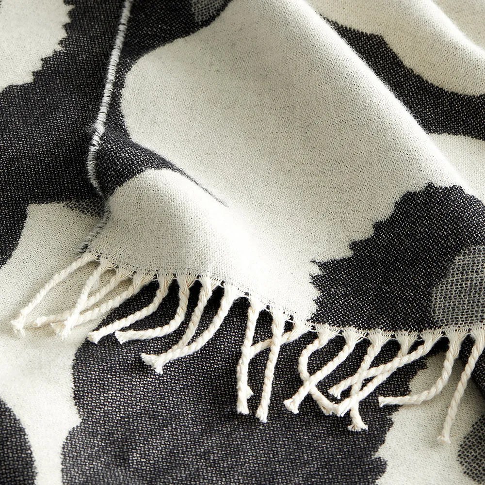Marimekko Vlnená deka Unikko 130x180cm čierna