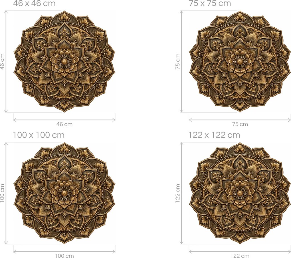 Bronzová mandala arch 46 x 46 cm