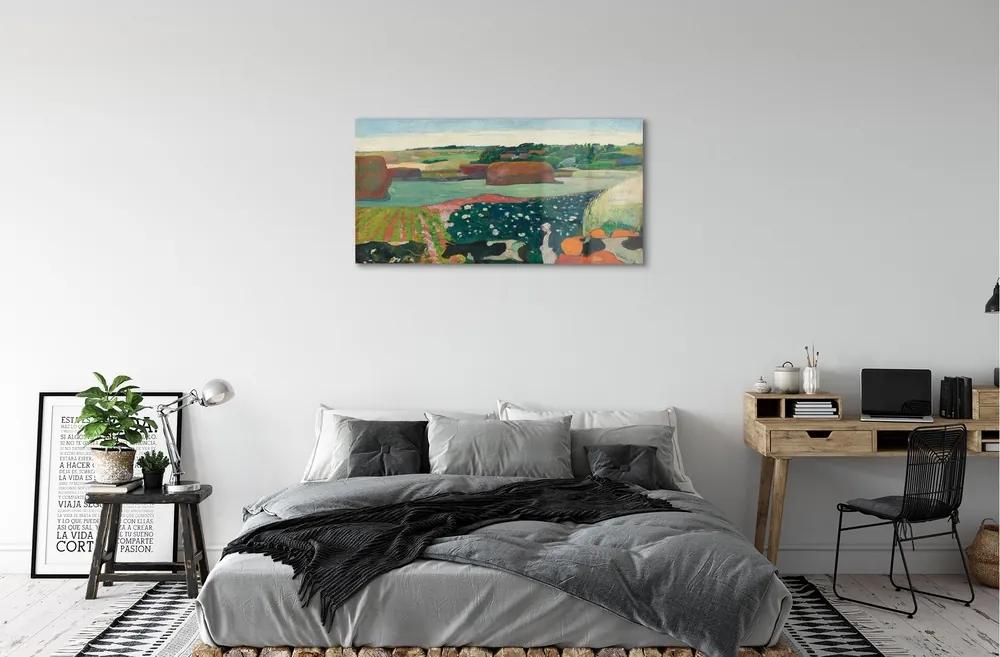 Obraz na skle Art maľované pohľad vidieka 100x50 cm