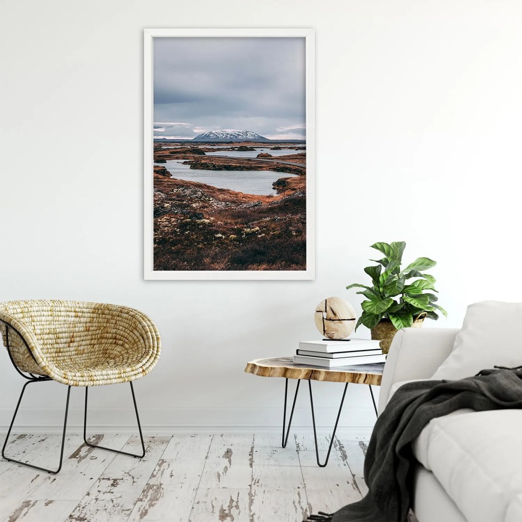 Gario Plagát Pohľad na osamelú horu Farba rámu: Prírodná, Rozmery: 30 x 45 cm