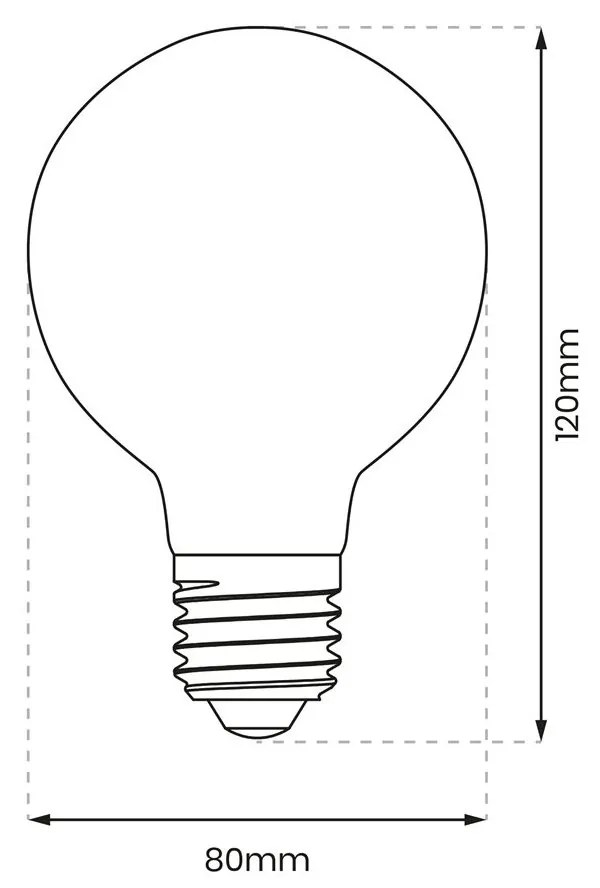 Dekoračná LED žiarovka E27 teplá 2700k 6w 700 lm