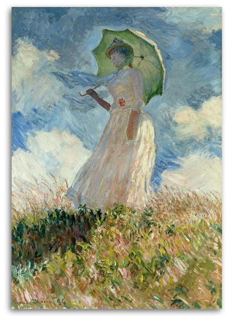 Obraz na plátně Žena s deštníkem - C.Monet, - 80x120 cm