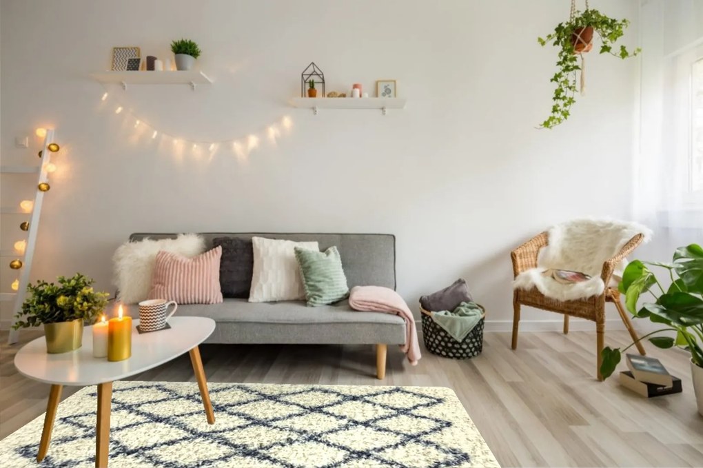 Osta, Kusový koberec Rhapsody 2513 104, 160x230, biela, obývacia izba