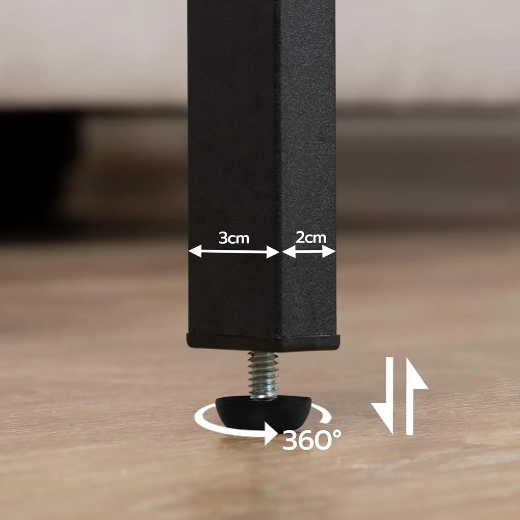 Nočný stolík Vasagle Drill 30 cm s nabíjacou stanicou sivý/čierny