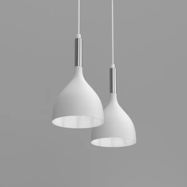 Luster na lanku NOAK 2xE27/15W/230V biela/chróm