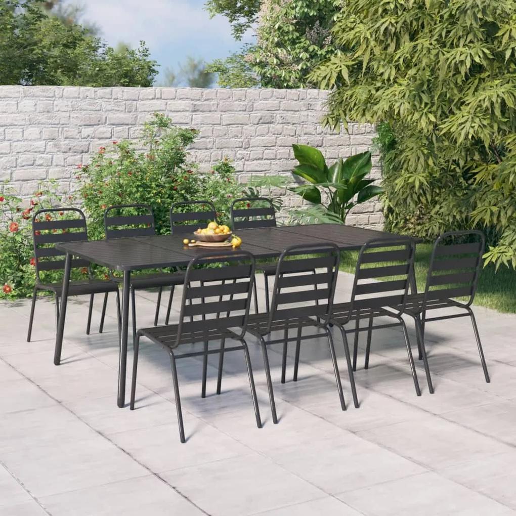 Záhradný stôl antracitový 200x100x71 cm oceľ 362741