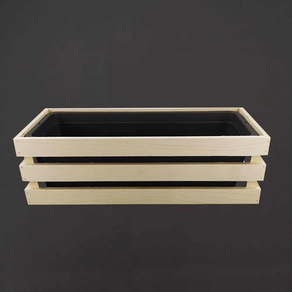 AMADEA Drevený obal na kvetináč prírodný, 52x21, 5x17cm, český výrobok