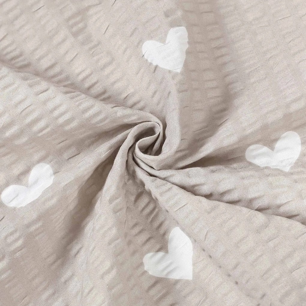 Goldea bavlnený krep - srdiečka na latte 160 cm