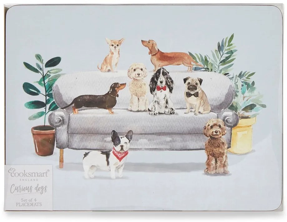Korkové prestieranie 4 ks 21.5x29 cm Curious Dogs - Cooksmart ®