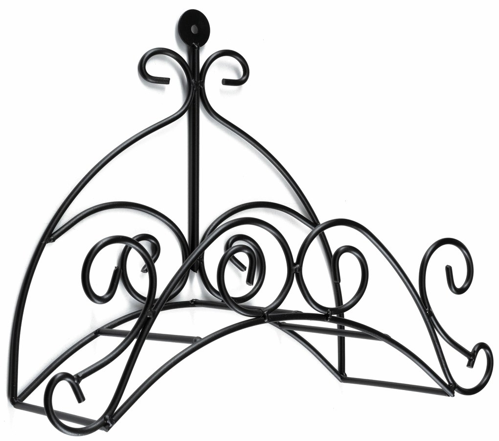 Kovový nástenný držiak na záhradnú hadicu Delbert, 46x35 cm, čierna