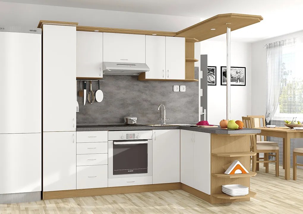 Nabytekmorava Kuchyna s ostrovčekom Bára C farba kuchyne: buk 381, pracovná doska: s pracovnou doskou