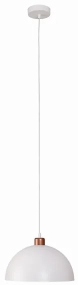 Duolla - Luster na lanku IRONLINE 1xE27/15W/230V pr. 27 cm biela/medená