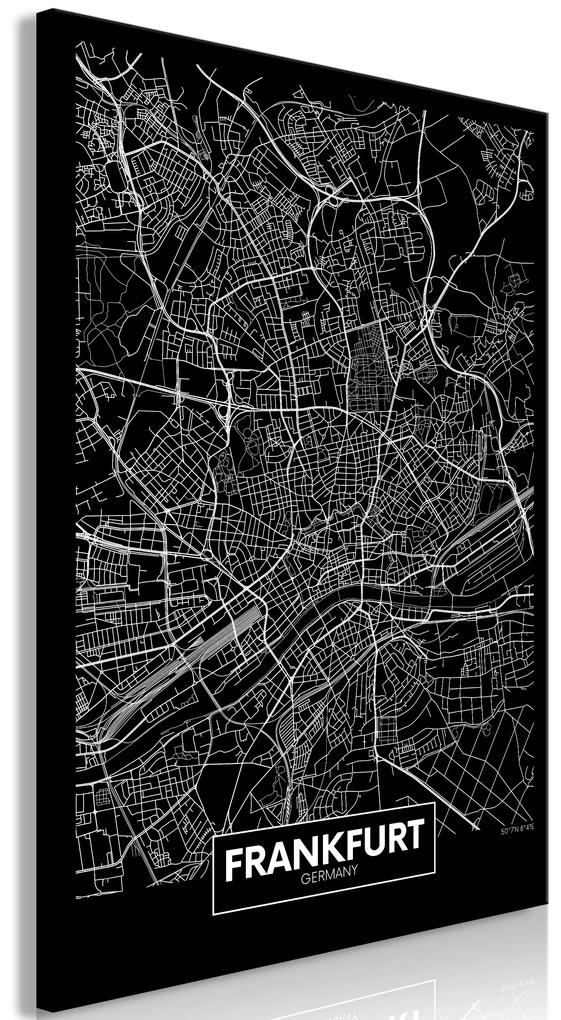 Artgeist Obraz - Dark Map of Frankfurt (1 Part) Vertical Veľkosť: 20x30, Verzia: Na talianskom plátne