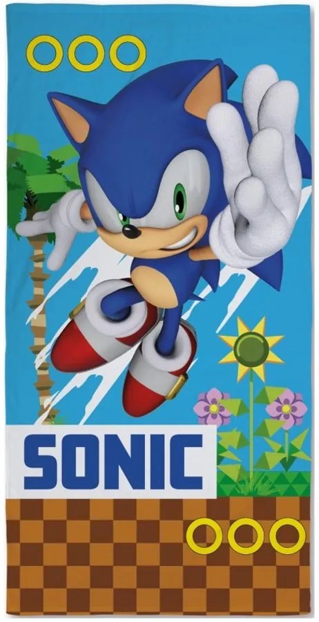 Bavlnená plážová osuška Sonic - motív Dash+ Endless Runner Game - 100% bavlna - 70 x 140 cm