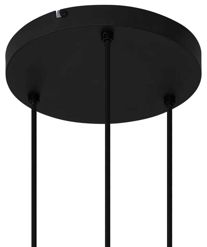 Moderné závesné svietidlo čierne s dymovým sklom 3-svetlo - Dame