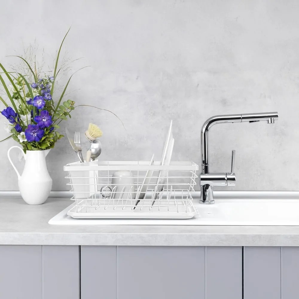 Biely kovový odkvapkávač 36x30 cm Drip – Wenko