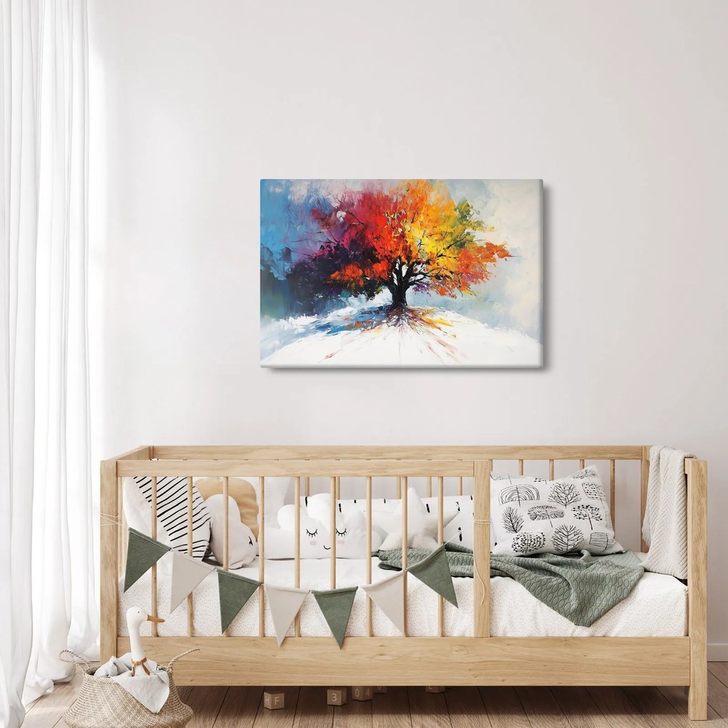 Obraz - Pestrofarebný strom (90x60 cm)