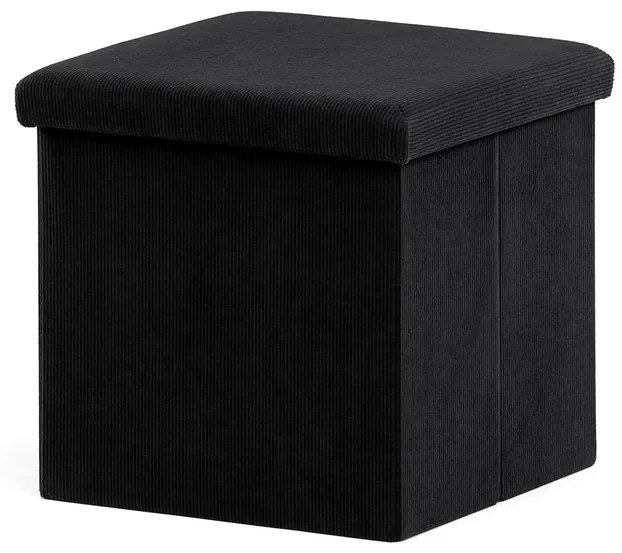 Autronic BONTEC Taburet s úložným priestorom, čierna, menčestrová látka, TAB-471 BK6 Farba: Šedá